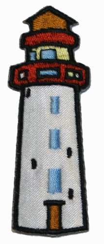 Lighthouse Patch Travel Beach Tower Building Embroidered Iron On Applique