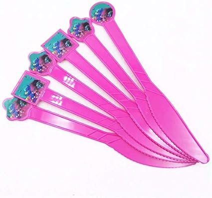 Trolls Theme Enfants Joyeux Anniversaire Fete Decoration Plaque Coupe Serviettes De Paille Loot Sacs Vaisselle Vaisselle Jetable Fete Supplie Faveurs Couteaux 10pcs Amazon Fr Cuisine Maison