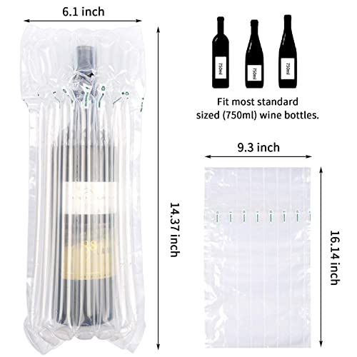 Wine Bottle Protector 50 Packs Inflatable Wine Travel Bags for Luggage