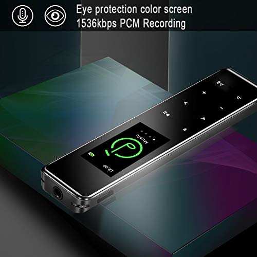 Digital Voice Recorder, Homder 16GB Touch Screen Voice Activated Recorder for Lectures/Meetings/Class, 1536kbps Stereo HD-Audio Recording Device with Dual Microphones - Rechargeable - Black - Thumbnail 3