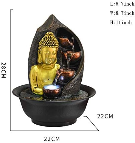 Statues Desktop Decoration,The Water Fountain humidifier Buddha Ornaments Desktop Decoration -Flowing Water Ornaments D 11inch