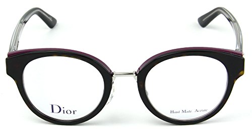 Dior Montaigne 7 Eyeglasses Havana Lilac Black Frame 48mm (0GAF)