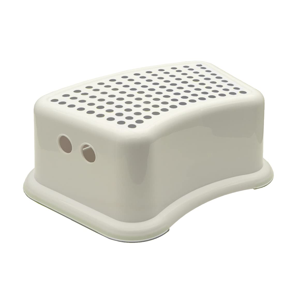 ZYBUX - Step Stool for Bathroom with Anti-Slip, White Colour, Toilet Steps For Toddlers, Lightweight Durable Stepping Toilet Step for Kids, Sink, Kitchen With Grey Dots (37x24.5x13 cm, 400g)