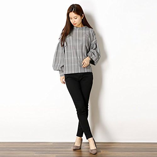 Amazon イーブスサプライ レディース Yevs Supply レディスシャツ 先染めチェック袖コンブラウス 10グレー系 Free シャツ ブラウス 通販