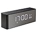 Abuzhen Bluetooth Wireless Speaker with Dual Alarm Clock, Digital FM Radio, 3.5mm Aux Line-in TF Card Play, Thermometer, Large Mirror LED Dimmable Display for Hotel,Home,Office,Bedroom,Travel