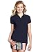 Dickies Girl Juniors Short Sleeve 2 Button Pique Polo,Navy,Medium