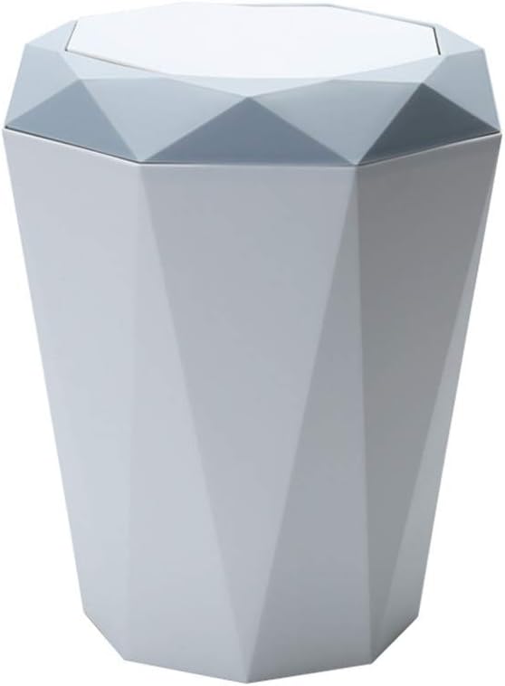 YINGZU Trash Can Durable Lightweight Garbage Can Wastebasket with Trash Can lids for Home Bathroom Bedroom Kitchens Office and More Trash Recycling Bin,Blue,large