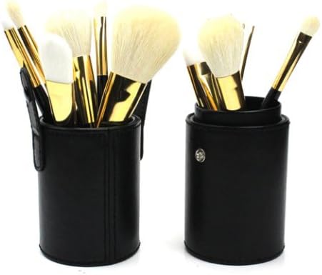 Homespun PU Leather Cosmetic Brush Pen Holder Black 17.6 x 6.8 x 6.8 Cm Storage Makeup Box Artist Bag Cosmetic Case Only