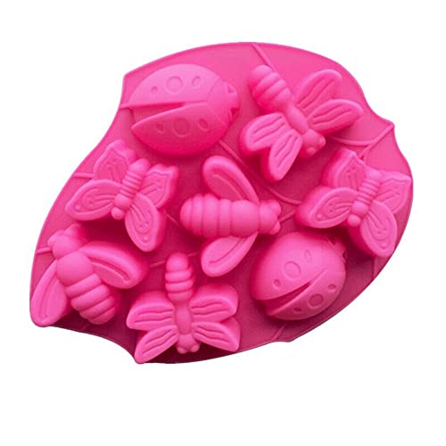 Golddunes Large Insects Butterfly Ladybird Silicone Mould Ice, Yoghurt, Candy, Sweet, Jelly, Wax, Chocolate, Muffin, Soap, Cake, Baking Mould (Random Colour)