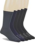 Yomandamor Men's 5 Pack Bamboo Mid-Calf Dress Socks,Size 10-13