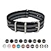 Archer Watch Straps | Nylon NATO Straps | Choice of Color and Size (Black/Gray, 22mm)