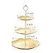 3-Tier Ceramic Cupcake Stand - Elegant Embossed Porcelain Dessert Display Cake Stand - Colorful & Diverse for Baby Shower, Birthday, Wedding, Tea Party (Canary Yellow)