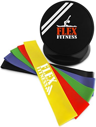 Exercise Sliders & Resistance Bands for Home Workouts | Set of 2 Workout Sliders for Intense Core & Abs Workout | Set of 5 Professional Strength Loop Workout Bands for Low Impact Bodyweight Training