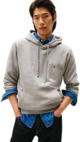 Herren Hoodie Brand Love Small mit Bauchtasche, Grau (Medium Grey Heather), M