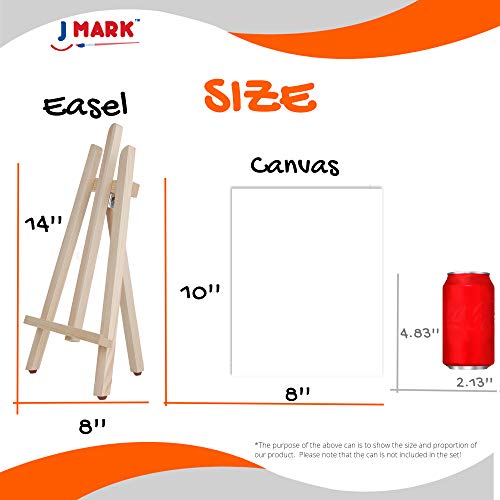 Paint Easel Kids Art Set- 28-Piece Acrylic Painting Supplies Kit with Storage Bag, 12 Non Toxic Washable Paints, 1 Scratch Free Wood Easel, 6 Blank Canvases 8 x 10 inches, 5 Brushes, 10 Well Palette,