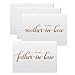 MAGJUCHE to My Father-in-Law, Mother-in-Law Wedding Day Cards Set from The Bride and Groom, Gold Foil Wedding Cards for in Laws