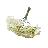 BestOfferBuy 144 Mulberry Paper Flower Rose DIY Craft Scrapbook Wedding Off White 15mm