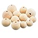 Souarts Mixed Natural Round Ball Wooden Wood Loose Beads 20mm 25mm 30mm Pack of 30pcs