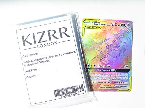 Kizrr London Sleeves x 50 & Pokemon - Sun & Moon Hidden Fates - 69/68 Moltres & Zapdos & ArticunoTag Team GX - English Single Card