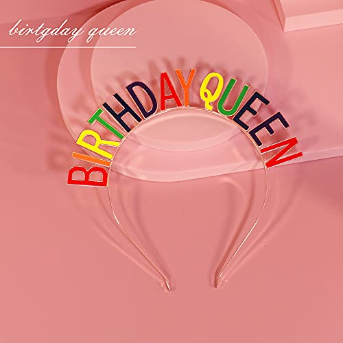 Birthday Girl Sash Crowns Gifts for Women Tiaras Headbands Belt Sweet Girls Princess Hair Band Rhinestone Hair Hoop Tiara (birthday queen-color)