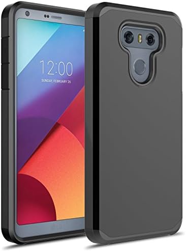 LG G6 Case, Hasting [Drop Protection] Dual Layer Shockproof Hard Hybird Slim Defender Armor Protector Cover for LG G6 (Black)