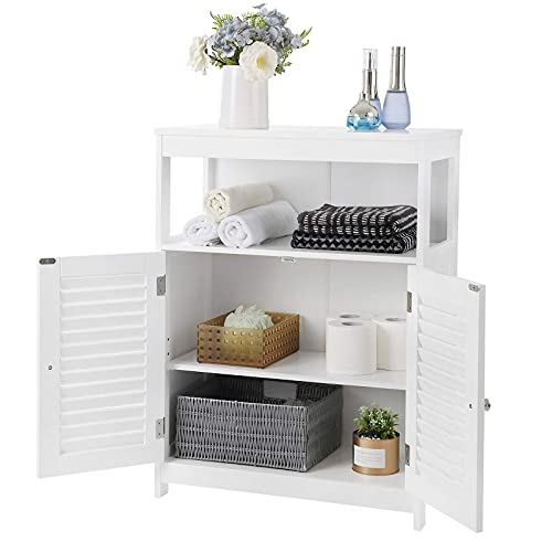 VASAGLE Bathroom Storage Floor Free Standing with Double