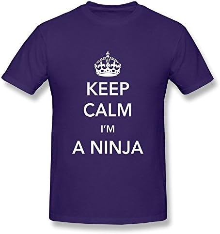 WSB Men's T-shirt Vintage Keep Calm Im Ninja Custom Made T Shirts Purple Size S