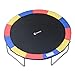 Exacme 10 12 14 15 16 Feet Trampoline Replacement Safety Spring Cover Round Frame Pad Without Holes, Multicolored