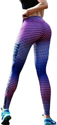 Helerma Women's Long Sports Tights Gym Print Leggings Yoga Pants (Large / 8/10, Red)