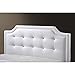 Baxton Studio Carlotta Modern Bed with Upholstered Headboard, Full, White