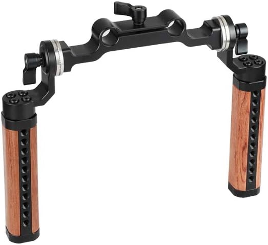 CAMVATE15mm Rosette Wooden Handgrips for DSLR Handheld Shoulder Rig - 1962