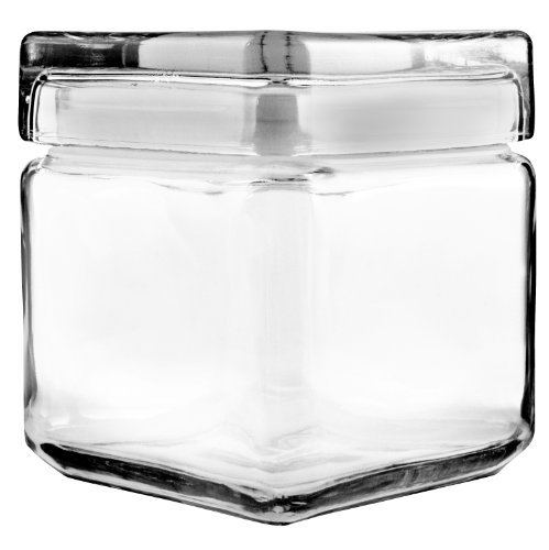 Anchor Hocking 1-Quart Stackable Jars with Glass Lids, Set of 4