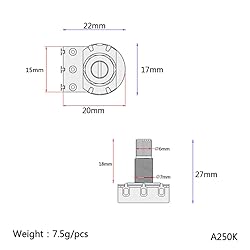 ERINGOGO A250k Potentiometer Shaft Potentiometer