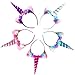 Zeekoo Unicorn Party Supplies Set，Baby Unicorn Horn Headband Rose Flower Hairband Animal Photo Props with Glitter Ears，Unicorn Birthday Cosplay for Girls Children Gift Halloween Party Costume(5 pack)