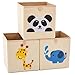 EZOWare Set of 3 Foldable Fabric Basket Bin, Collapsible Storage Cube for Nursery Home, Kids and Toddlers (10.5 x 10.5 x 11 inch, Assorted)