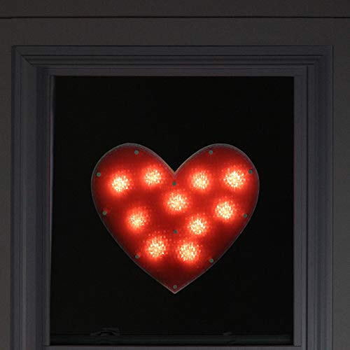 Northlight 13" Lighted Valentine's Day Shimmering Red Heart Window Silhouette Decoration - Thumbnail 3