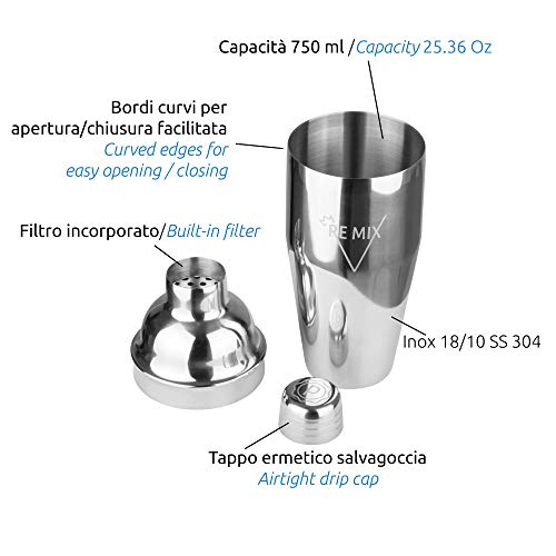 NEW Professionelles Cocktail-Shaker-Barmann-Set, Limited Edition, 750 ml Edelstahl, komplett mit Zubehör, ideal für… – Bild 5