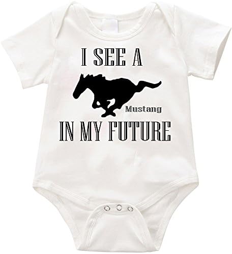 SW-USA I seea a Mustang in my future Unisex onesie-2 Infant Romper Creeper (6-12months, White)