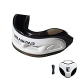 Brain-Pad 3XS Triple Laminated Mouthguard with Special Formulated Super Gel Pads, White/Black, Adult