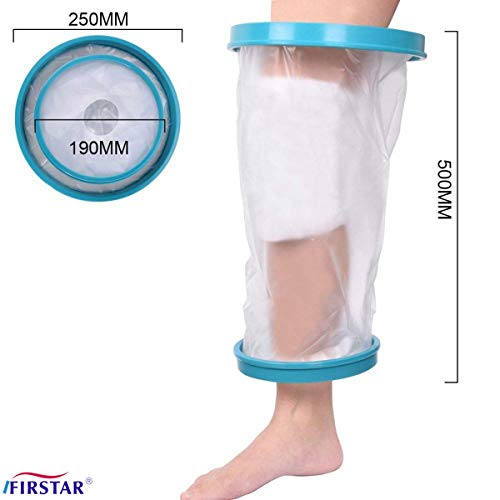 Knee Cast Cover for Shower Adult, Waterproof Knee Shower Cast and