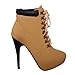 Women's Metallic Almond Toe Stiletto Lace Up Ankle Booties