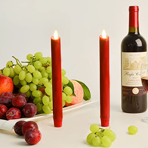 Aglary Flameless Flickering Wick Taper Candle, LED Battery Operated