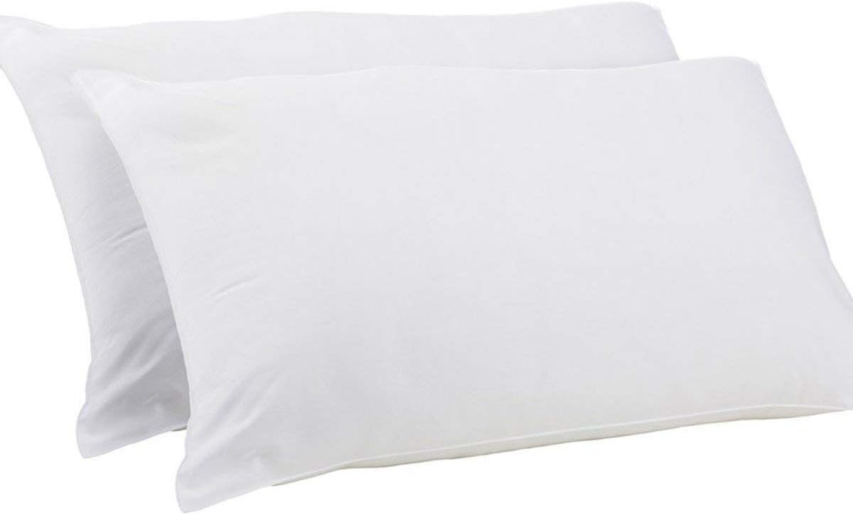 Pair Of Anti-Allergy Super Firm Deluxe Medium Support Pillows, 100% Hollow Fibre Filled With Polyester Cotton Cover
