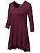 Doublju Loose Fit 3/4 Sleeve Oversized Flare Tunic Top For Women With Plus Size (Made In USA)