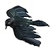 Set of 6 Crows for Halloween Decorations - 4 inches | 3 Standing and 3 Flying | Real Feathers and Wire to Attach