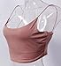 USGreatgorgeous Women's All-Match Spaghetti Strap Crop Top … (S, Light Khaki)
