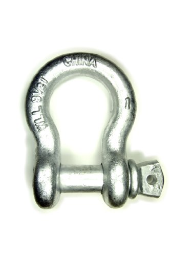 1" Galvanized Screw Pin Anchor Shackle, WLL 8.5 Tons, Import