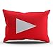 KEIBIKE Personalized Social Media Logo YouTube Rectangle Decorative Lumbar Pillowcases Red Design Zippered Throw Pillow Covers Cases 12x24 Inches One Sided