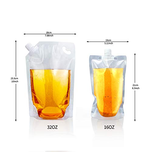 GENNISSY 12PCS with 2 Cups Travel Plastic Flask Cruise Kit - Premium Sneak Alcohol Runner Concealable Flasks to Smuggle Liquor Rum Cocktails Spirits Wine Booze Gift - Thumbnail 6