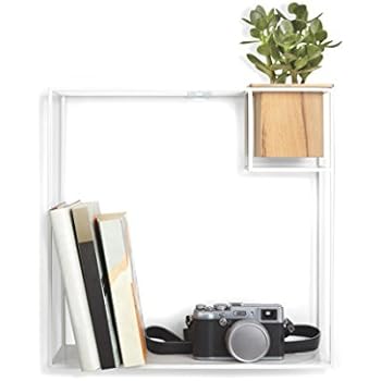 Umbra Cubist Floating Wall Shelf, Large, White